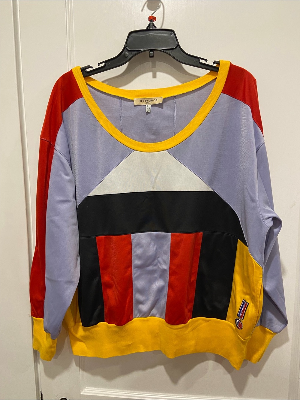 See By Chloe Colorblock Scoop Neck Sweatshirt - Multicolor